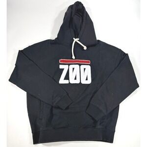 RawGear Mens Large Zoo Culture Black Patch Hoodie Sweatshirt